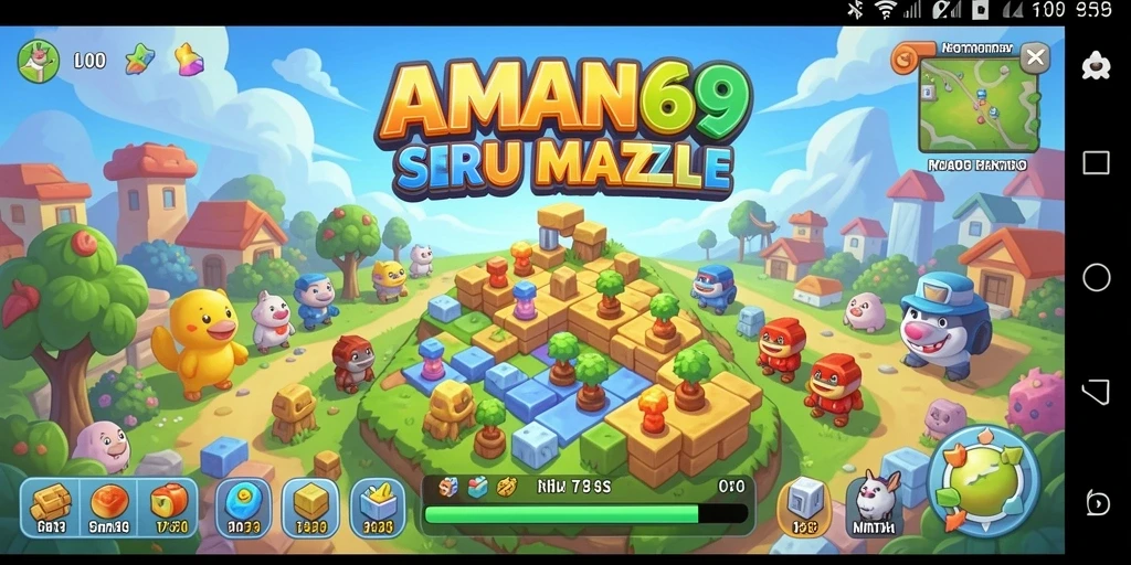 Tangkapan layar gameplay AMAN69 dengan berbagai level puzzle menantang yang menarik.