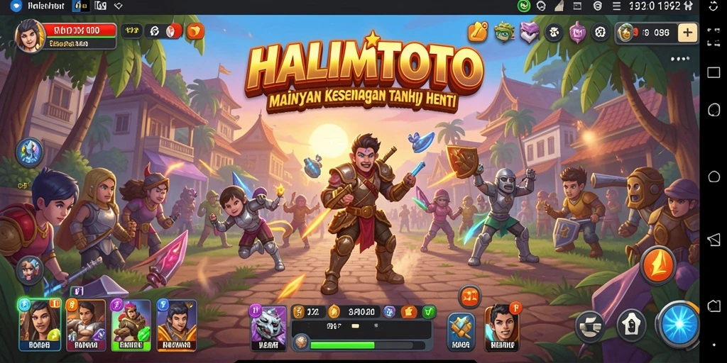 Tampilan utama gameplay HALIMTOTO yang penuh warna dan menarik.