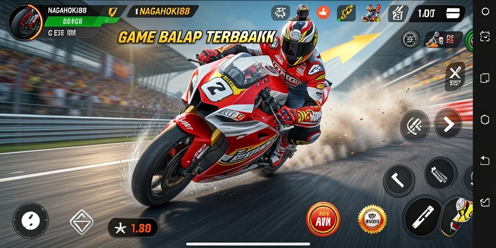 Tampilan menegangkan saat balapan di NAGAHOKI88 dengan mobil kencang.