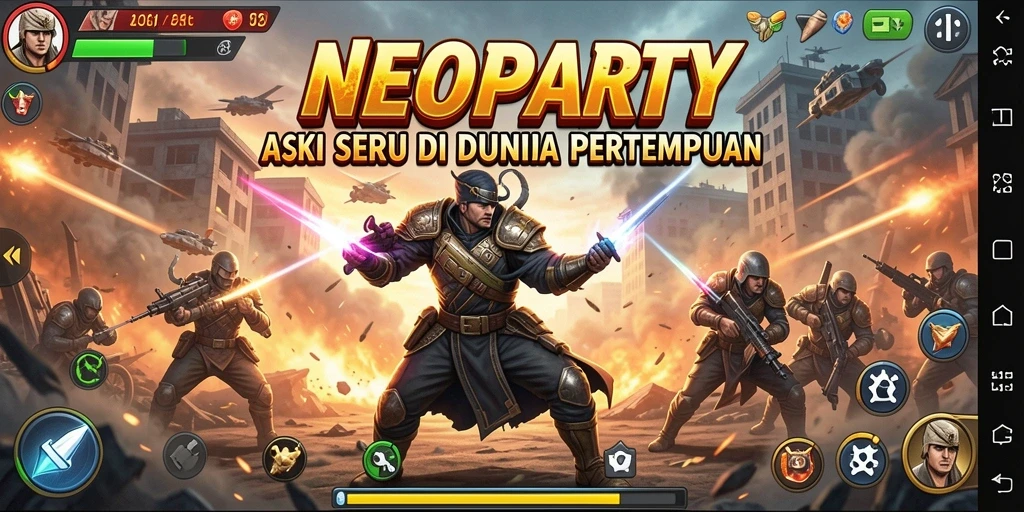 Tampilan seru gameplay NEOPARTY yang penuh aksi dan tantangan.