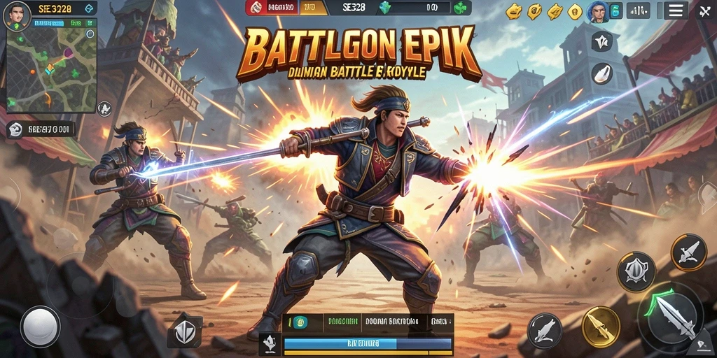Tangkapan layar SE328 yang menampilkan aksi intens Battle Royale.