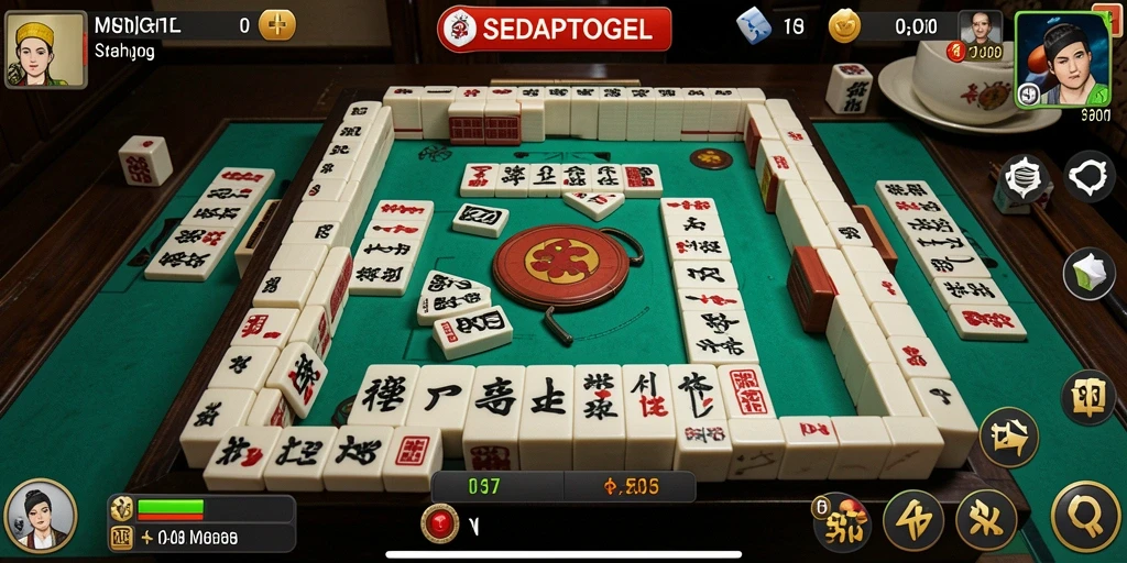 Screenshot permainan SEDAPTOGEL dengan tampilan papan Mahjong yang menarik.