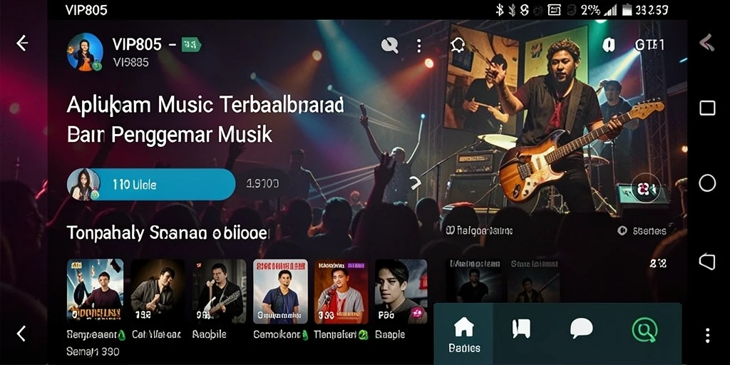 Tampilan gameplay dari VIP805 yang menampilkan interaksi musik yang menyenangkan.