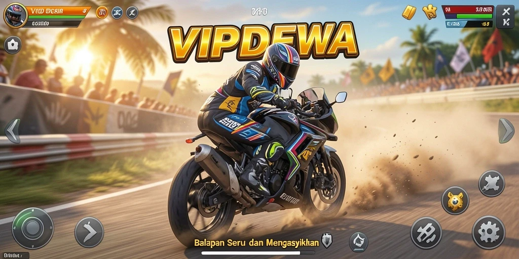 Tampilan menarik dari gameplay balapan motor di VIPDEWA.